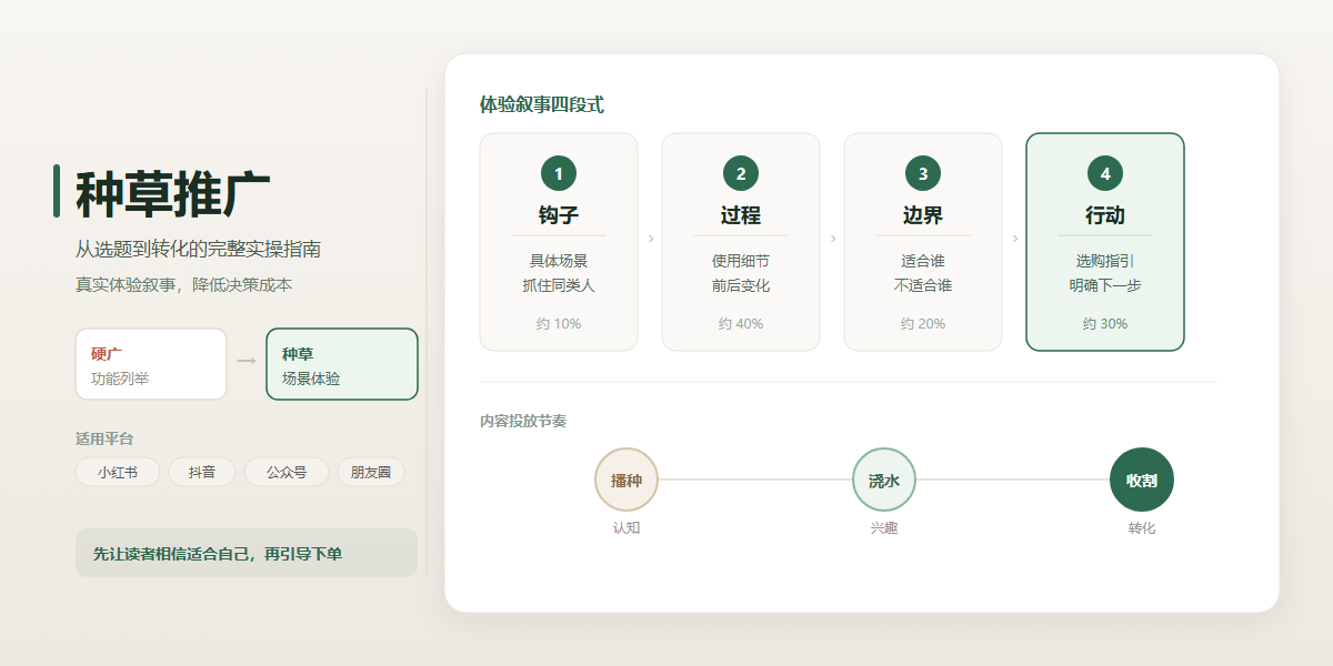 种草推广怎么做：从选题到转化的完整实操指南