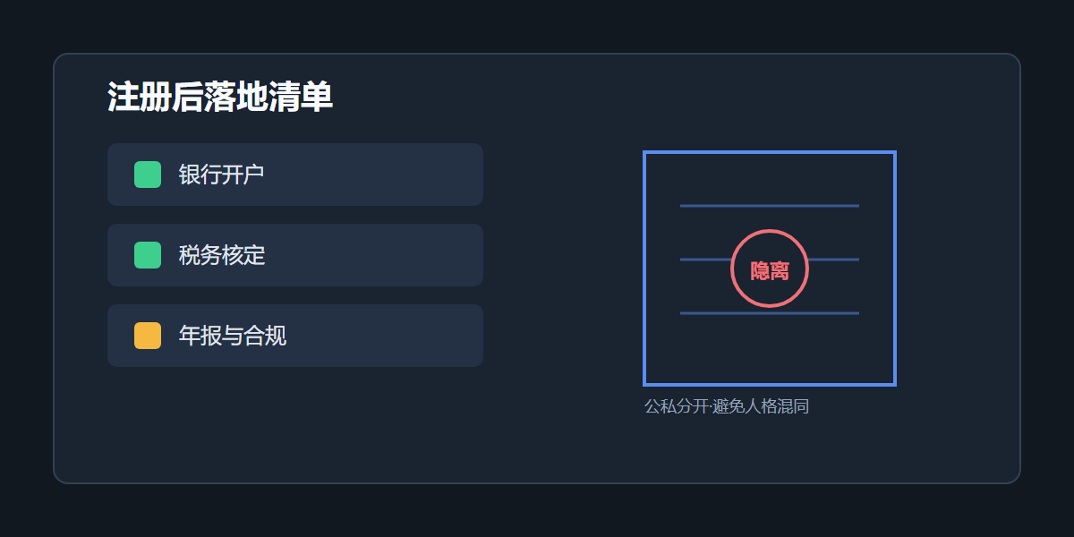 一人公司注册后:开户、税务社保与年度合规风险